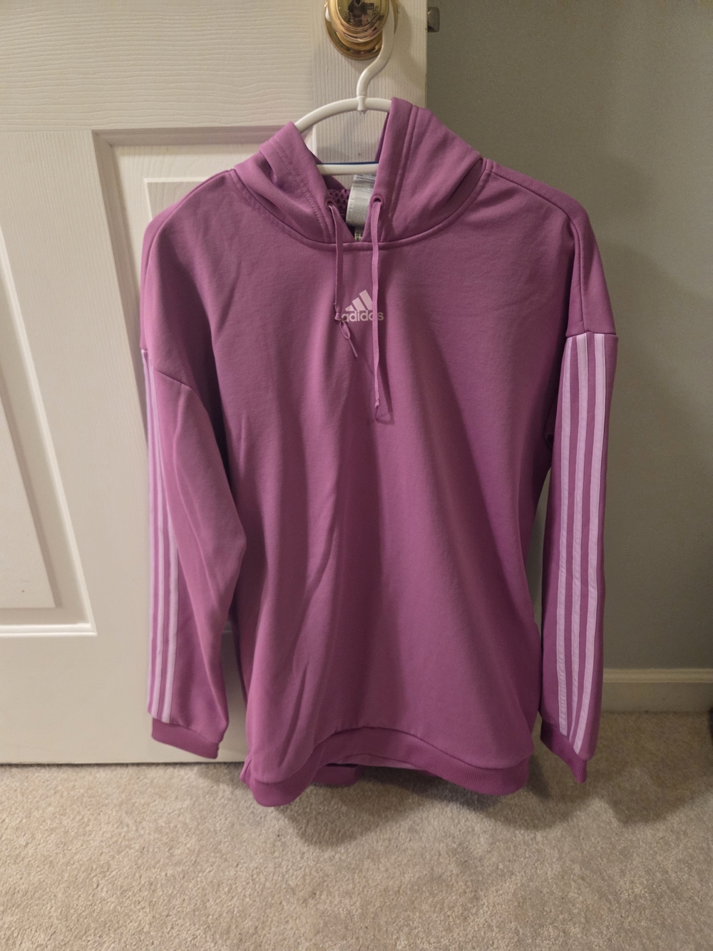 Adidas Women's Pink Hoodie Sweatshirt
